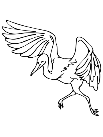 Dancing Heron Coloring Page